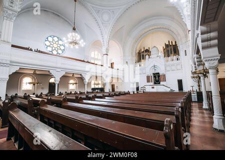 05 janvier 2024, Novi Sad, Serbie : synagogue historique de Novi Sad imprégnée de siècles de tradition et de spiritualité juives. Banque D'Images