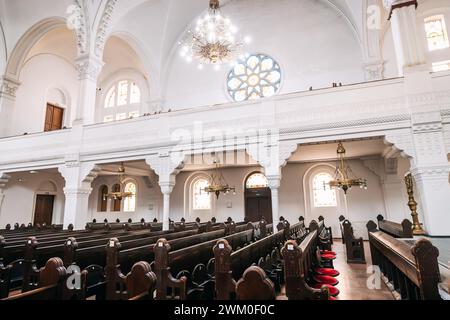 05 janvier 2024, Novi Sad, Serbie : synagogue historique de Novi Sad imprégnée de siècles de tradition et de spiritualité juives. Banque D'Images