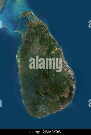 Image satellite couleur du Sri Lanka. Banque D'Images