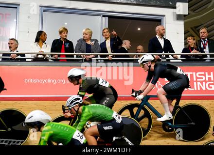 La duchesse d'Édimbourg participe au premier jour des championnats nationaux sur piste, Manchester. Date de la photo : vendredi 23 février 2024. Banque D'Images