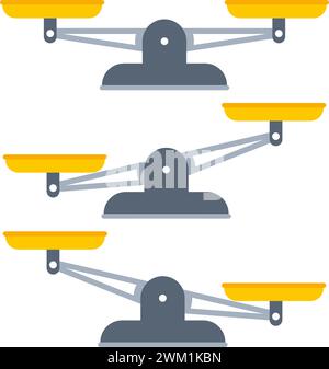 ensemble vectoriel d'icônes d'échelles isolées sur fond blanc. poids, balance, symbole balance. les échelles de justice. concept de loi Illustration de Vecteur