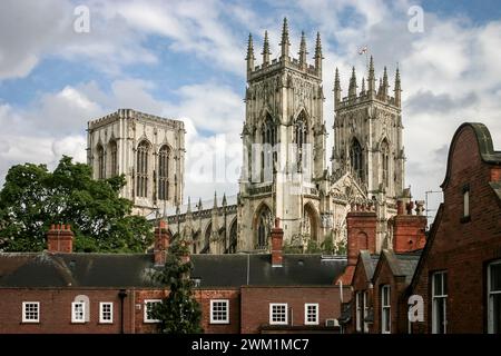 Tours de York Minster ou cathédrale à York, Yorkshire, Royaume-Uni le 15 mai 2007 Banque D'Images