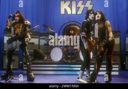 MME4696677 Kiss en concert, Rome,1980 (photo) ; (groupe de rock américain Kiss de add.info.:) ; © Marcello Mencarini. Tous droits réservés 2024. Banque D'Images