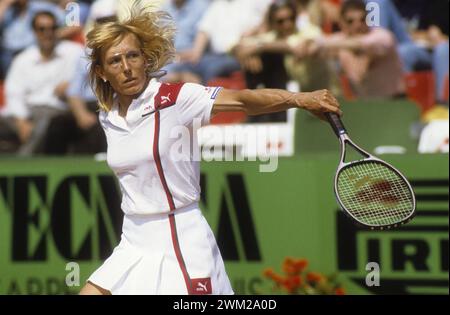 MME4808066 Rome, 1987 joueur de tennis Martina Navratilova/Roma, 1987 la tennista Martina Navratilova - ; (add.info.: Rome, 1987 joueur de tennis Martina Navratilova/Roma, 1987 la tennista Martina Navratilova -) ; © Marcello Mencarini. Tous droits réservés 2023. Banque D'Images