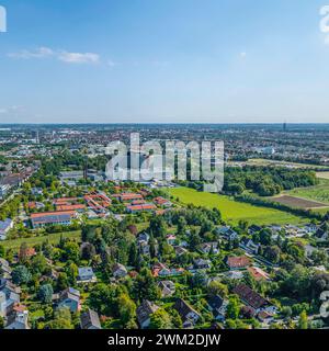 Westheim BEI Augsburg, Stadtteil von Neusäß im Luftbild Ausblick auf die Ortschaft Westheim und Umgebung Neusäß Westheim Bayern Deutschland *** Westhe Banque D'Images