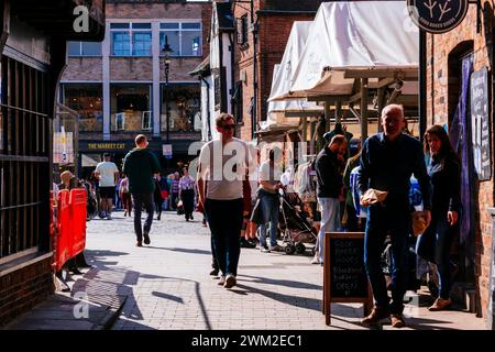 Accès au marché des Shambles. York, Yorkshire du Nord, Yorkshire et Humber, Angleterre, Royaume-Uni, Europe Banque D'Images