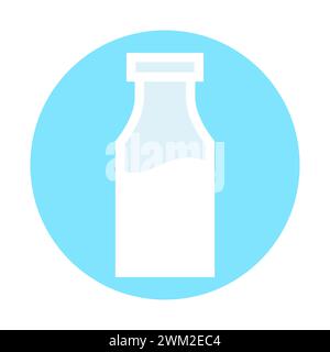 Icône de bouteille de lait de dessin animé Illustration de Vecteur