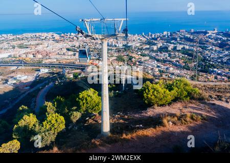 Téléphérique de Arroyo de la miel à Monte Calamorro. Benalmádena, Málaga, Andalucía, Espagne, Europe Banque D'Images