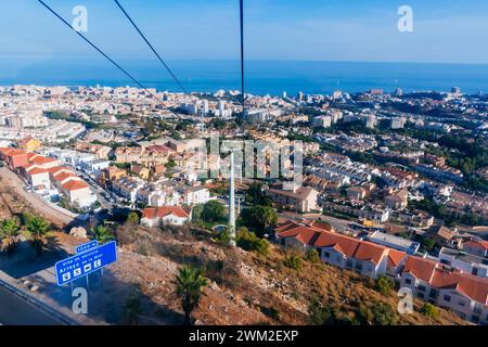 Téléphérique de Arroyo de la miel à Monte Calamorro. Benalmádena, Málaga, Andalucía, Espagne, Europe Banque D'Images