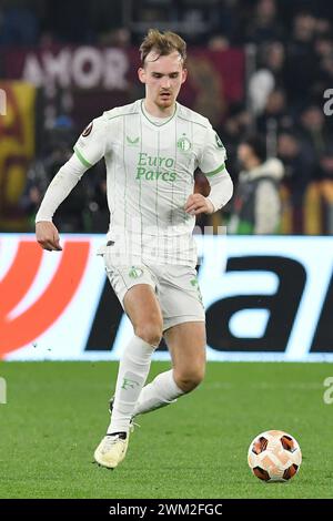 Stadio Olimpico, Rome, Italie. 22 février 2024. Europa League, éliminatoires de Knockout Round, second Leg Football ; Roma versus Feyenoord ; Thomas Beelen de Feyenoord crédit : action plus Sports/Alamy Live News Banque D'Images