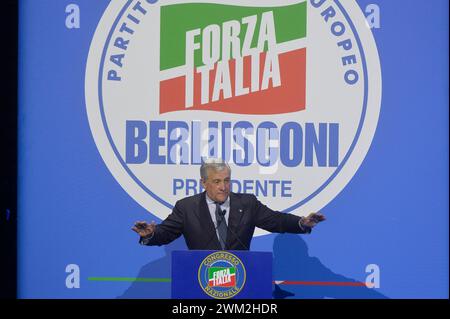 Italie, Rome, 23 février 2024 : Congrès National de Forza Italia, photo Antonio Tajani photo © Stefano Carofei/Sintesi/Alamy Live News Banque D'Images