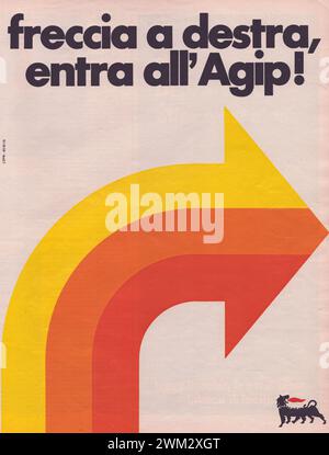 Agip pubblicità di una vecchia rivista in Italiano Banque D'Images
