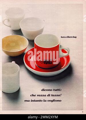 Café HAG pubblicità di una vecchia rivista in Italiano Banque D'Images