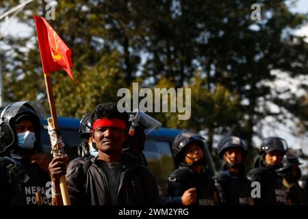 Népal. 23 février 2024. Le 23 février 2024 à Katmandou, Népal. (Photo de Abhishek Maharjan/Sipa USA) crédit : Sipa USA/Alamy Live News Banque D'Images