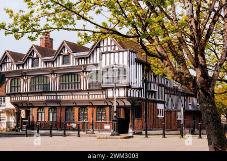 Southampton Tudor House. Le bâtiment à pans de bois a été construit à la fin du XVe siècle. Southampton, Hampshire, Angleterre, Royaume-Uni, Royaume-Uni, Europe Banque D'Images