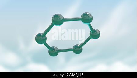 Image de micro 3d de molécules sur fond gris Banque D'Images