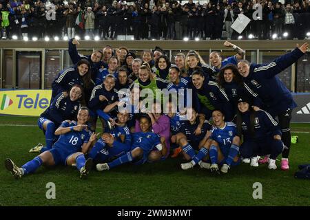 Équipe d'Italie lors du match amical international féminin entre l'équipe nationale féminine d'Italie et l'équipe nationale féminine d'Irlande le 23 février 2024 à 'Rocco B. Commisso' Viola Park, Bagno a Ripoli, Florence, Italie Banque D'Images