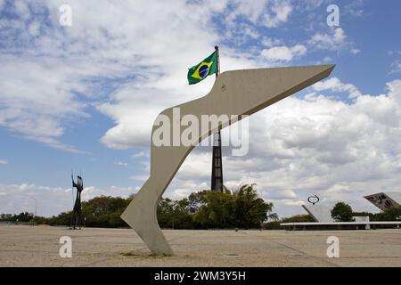 Brasilia, DF, Brésil - 22 août 2020 : Cour suprême du Brésil : une vue majestueuse depuis la place des trois pouvoirs Banque D'Images