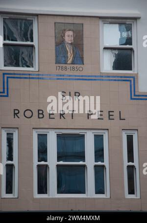 Portrait de Sir Robert Peel, Bishopsgate, East London, Londres, Royaume-Uni Banque D'Images