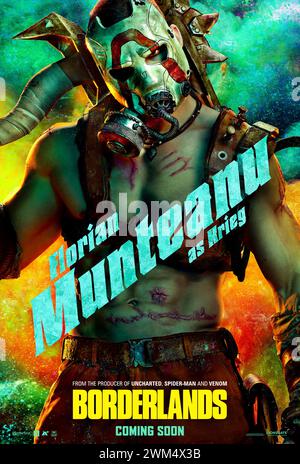 Borderlands (2024) réalisé par Eli Roth et mettant en vedette Florian Munteanu dans le rôle de Krieg dans une sortie sur grand écran basée sur le jeu vidéo populaire situé sur la planète abandonnée de Pandore où les gens recherchent une relique mystérieuse. Affiche de personnage ***USAGE ÉDITORIAL SEULEMENT***. Crédit : BFA / Lionsgate Banque D'Images
