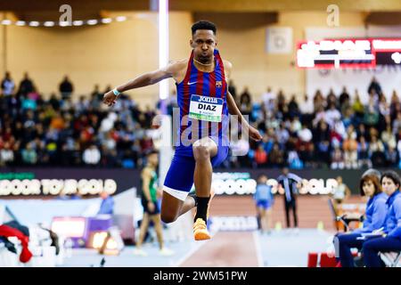 JORDAN ALEJANDRO DIAZ FORTUN (ESP) participe à la finale de Triple Jump Men lors du World Athletics Indoor Tour Gold Madrid 24 le 23 février 2024 au Polideportivo Gallur à Madrid, Espagne Banque D'Images