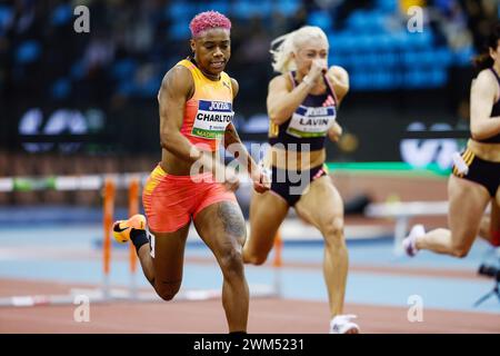 DEVYNNE CHARLTON (BAH) participe à la finale féminine du 60m haies lors du World Athletics Indoor Tour Gold Madrid 24 le 23 février 2024 au Polideportivo Gallur à Madrid, Espagne Banque D'Images