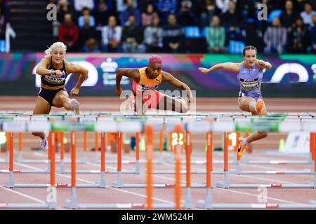 Devynne Charlton (BAH) participe au 60m haies - Heat 2 Women final lors du World Athletics Indoor Tour Gold Madrid 24 le 23 février 2024 au Polideportivo Gallur à Madrid, Espagne Banque D'Images