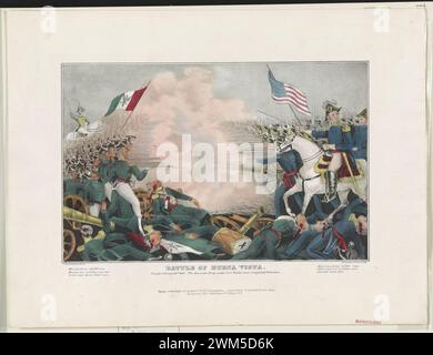 Bataille de Buena Vista-Fought February 23d, 1847-l'armée américaine dans le cadre général. Taylor étaient complètement victorieux - lith. & Pub. par J. Bailie (sic), N. York. Banque D'Images