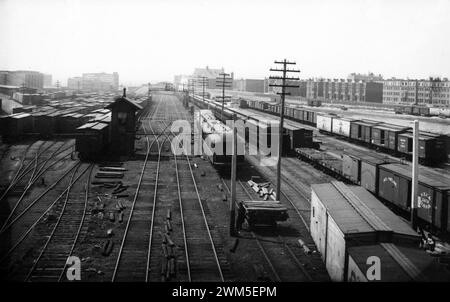 Gares ferroviaires de Boston et d'Albany, au début des années 1900 Banque D'Images