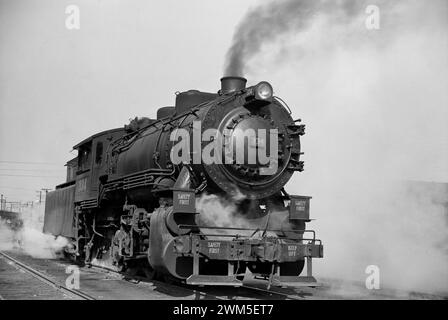 Locomotive dans les gares de triage le long de la rivière, équipée Louis, Missouri - photo d'Arthur Rothstein janvier 1939 Banque D'Images