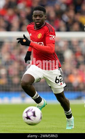 Manchester, Royaume-Uni. 24 février 2024. Omari Forson de Manchester United lors du match de premier League à Old Trafford, Manchester. Photo : Andrew Yates/Sportimage crédit : Sportimage Ltd/Alamy Live News Banque D'Images