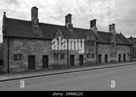 Les almshouses de la ville d'Ashbourne ; Peak District National Park ; Derbyshire ; Angleterre, Royaume-Uni Banque D'Images