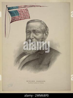 Benjamin Harrison, candidat républicain à la présidence Banque D'Images