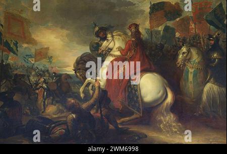 Benjamin West (1738-1820) - Reine Philippa à la bataille de Neville's Cross Banque D'Images