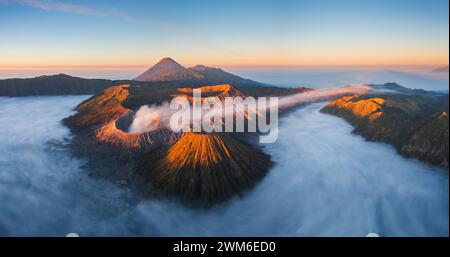 Vue aérienne de Kawah Ijen, Indonésie Banque D'Images