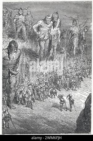 Gustave Doré. Illustration pour Gargantua de François Rabelais, parue dans Œuvres de Rabelais Banque D'Images