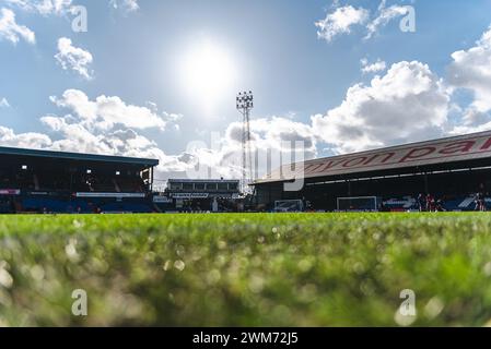 Oldham le samedi 24 février 2024. Tir au sol lors du match de Vanarama National League entre Oldham Athletic et Kidderminster Harriers à Boundary Park, Oldham, samedi 24 février 2024. (Photo : Phill Smith | mi News) crédit : MI News & Sport /Alamy Live News Banque D'Images