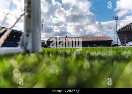 Oldham le samedi 24 février 2024. Tir au sol lors du match de Vanarama National League entre Oldham Athletic et Kidderminster Harriers à Boundary Park, Oldham, samedi 24 février 2024. (Photo : Phill Smith | mi News) crédit : MI News & Sport /Alamy Live News Banque D'Images