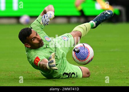 Parramatta, Australie. 24 février 2024. Jamie Iain Young du Melbourne City FC est vu en action lors du match masculin de la ronde 18 de la saison A-League 2023/24 entre le Sydney FC et le Melbourne City FC qui s'est tenu au CommBank Stadium. Score final ; Sydney FC 1:1 Melbourne City FC. Crédit : SOPA images Limited/Alamy Live News Banque D'Images