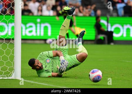 Parramatta, Australie. 24 février 2024. Jamie Iain Young du Melbourne City FC est vu en action lors du match masculin de la ronde 18 de la saison A-League 2023/24 entre le Sydney FC et le Melbourne City FC qui s'est tenu au CommBank Stadium. Score final ; Sydney FC 1:1 Melbourne City FC. Crédit : SOPA images Limited/Alamy Live News Banque D'Images