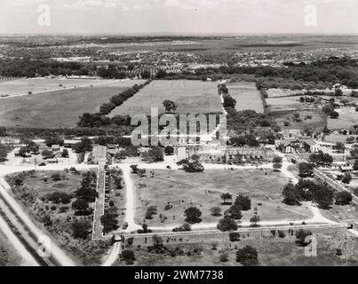 Vue aérienne de la Mission San Jose, San Antonio, Texas, septembre 1938 Banque D'Images