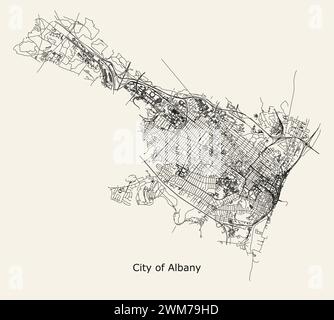 Carte routière de la ville d'Albany New York États-Unis Illustration de Vecteur