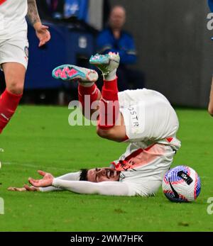 Parramatta, Australie. 24 février 2024. Marco Tilio, du Melbourne City FCI, est vu en action lors du match de la saison 18 de la A-League masculine 2023/24 entre le Sydney FC et le Melbourne City FC, qui s'est tenu au CommBank Stadium. Score final ; Sydney FC 1:1 Melbourne City FC. (Photo Luis Veniegra/SOPA images/SIPA USA) crédit : SIPA USA/Alamy Live News Banque D'Images