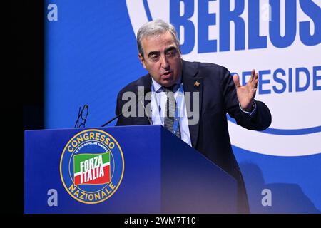 News - Congrès National Forza Italia Maurizio Gasparri lors du Congrès National Forza Italia le 24 février 2024 au Palazzo dei Congressi à Rome, Italie. Rome Palazzo dei Congressi Italie Copyright : xDomenicoxCippitellix/xLiveMediax LPN 1248673 Banque D'Images