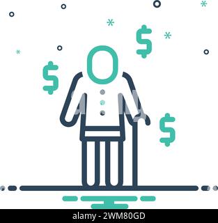 Icône pour pension, pension de retraite Illustration de Vecteur