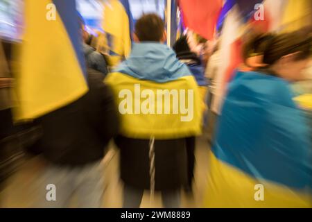 Gdansk, Pologne. 24 février 2024. 2e anniversaire de l'agression russe en Ukraine © Wojciech Strozyk / Alamy Live News Banque D'Images