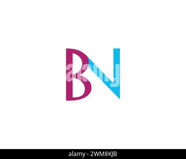 Modèle de vecteur de conception de logo de lettre créative BN Illustration de Vecteur