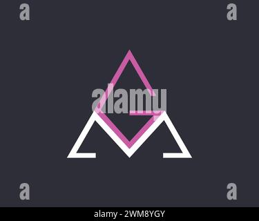 Modèle de vecteur de conception de logo MG ou GM de lettre créative Illustration de Vecteur