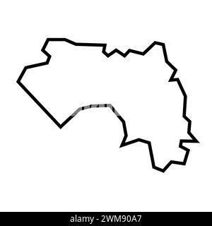 Silhouette de contour noir épais pays de Guinée. Carte simplifiée. Icône de vecteur isolé sur fond blanc. Illustration de Vecteur