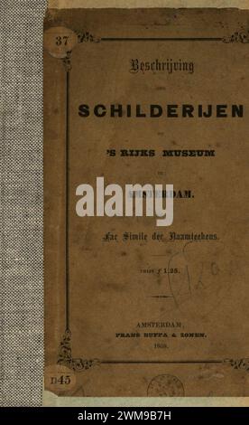 Beschrijving der schilderijen op (1858) couverture avant. Banque D'Images